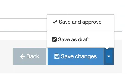 save and approve button