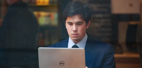 Man working on computer