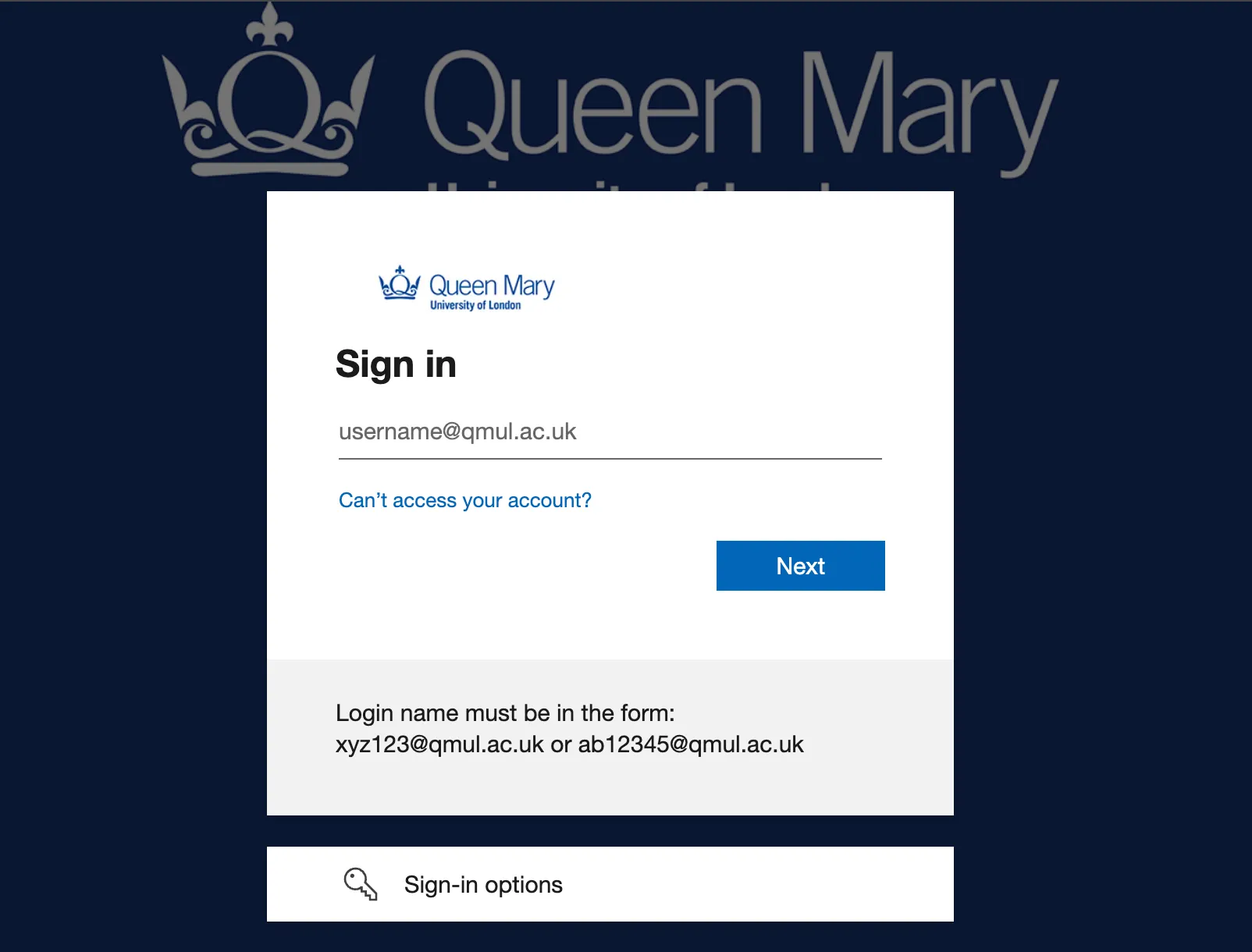 Outlook login page