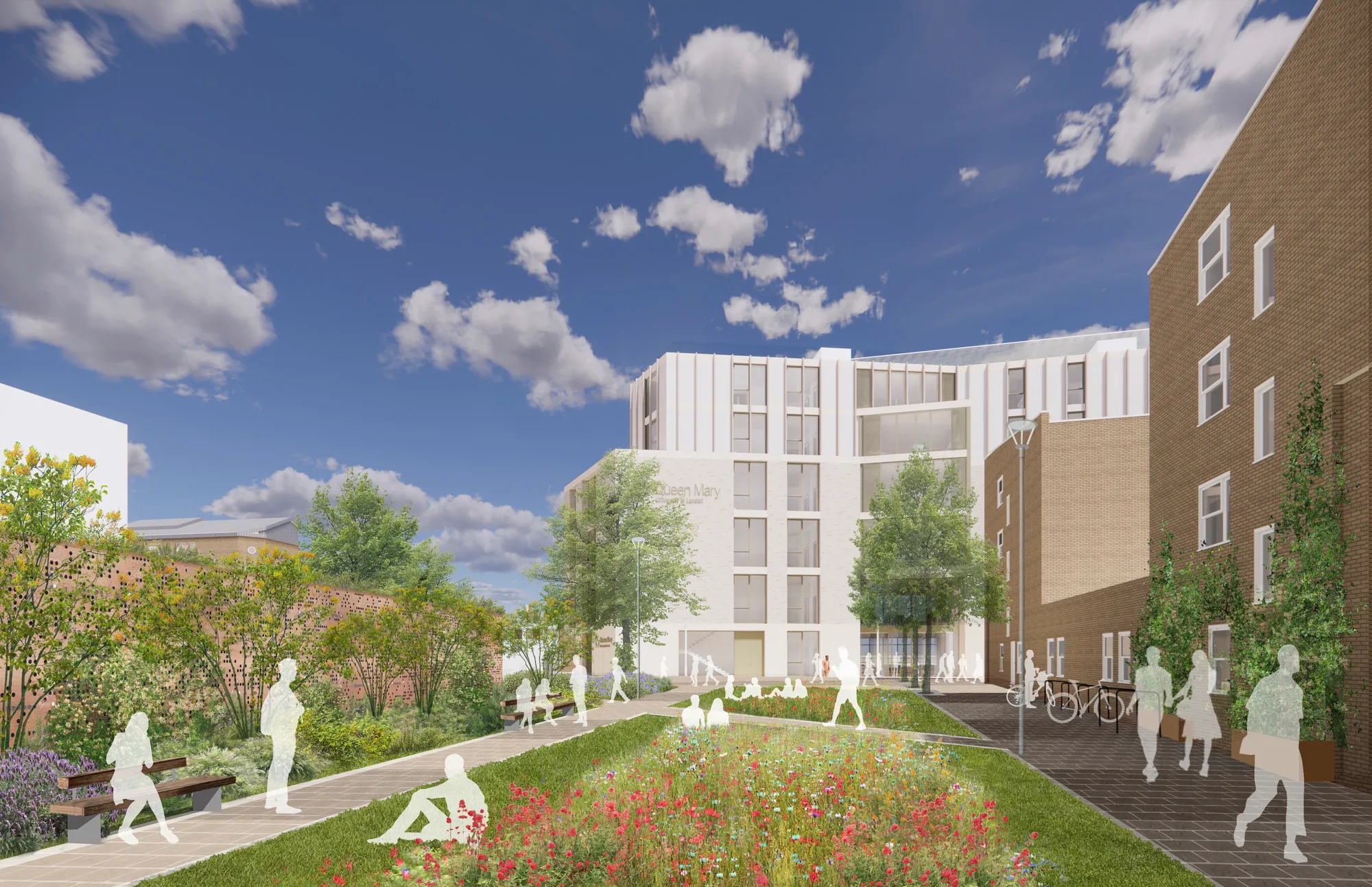 school of business and management building green space