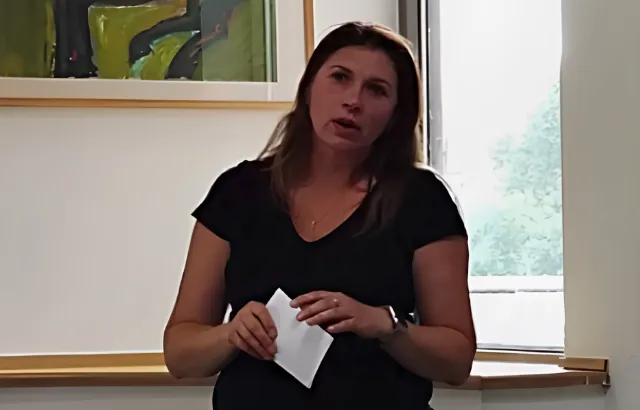 woman presenting