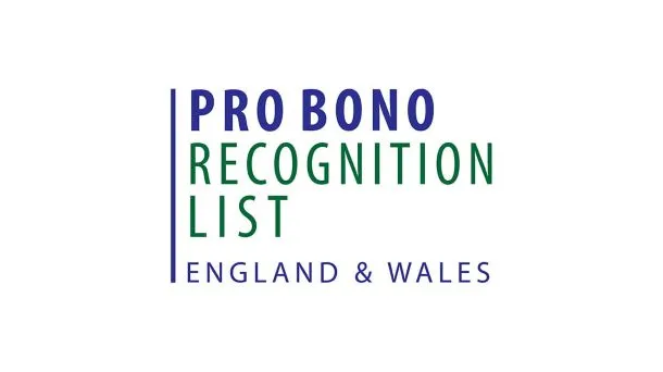 Pro Bono Recognition List England and Wales logo