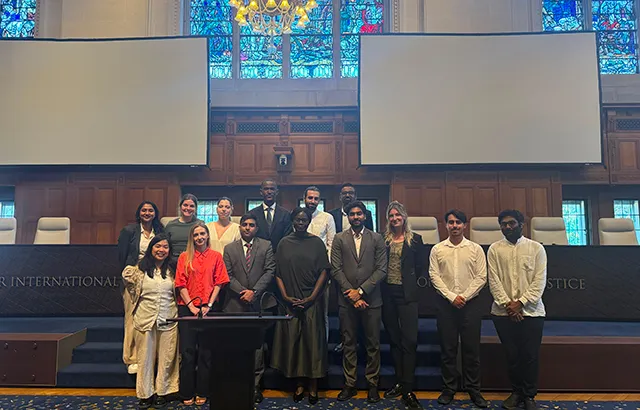 Queen Mary Criminal Justice LLM students with Professor Phoebe Okowa.