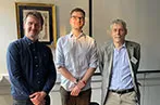 Clemens Boehncke standing between Professor Maks Del Mar and Professor Michael Lobban.