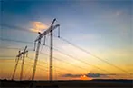 Pylons in Ukraine at sunset