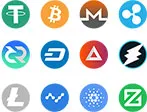 Cryptocurrency logos