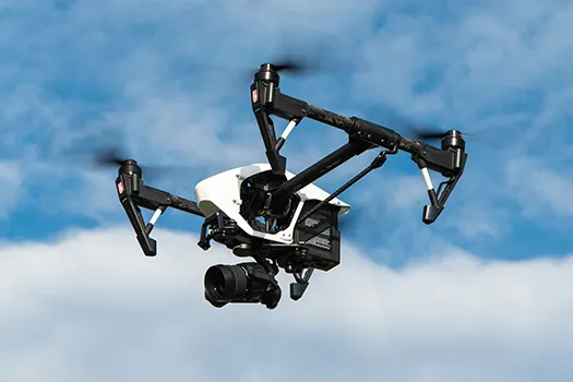 Drone flying in the sky