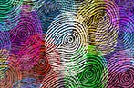 Lots of finger prints in different colours.