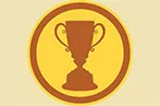 Graphic of a golden cup, in a golden circle