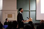 Student speaking at the George Hinde Moot 2019