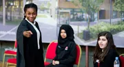 Newham students with Victor Tunkel from the School of Law