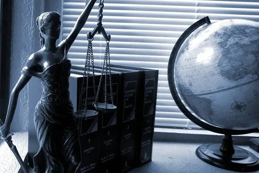 Law Justice with globe 