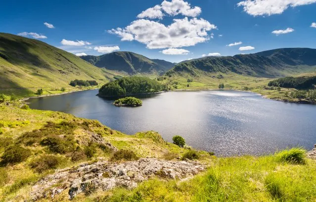 Lake with mountains 