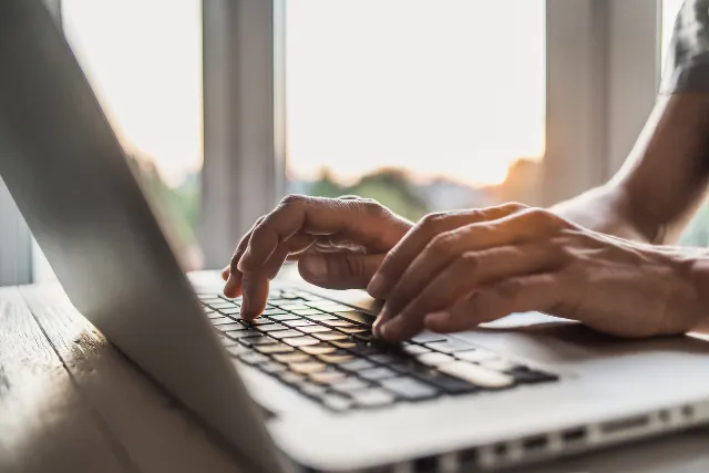 Person typing