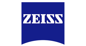 Carl Zeiss blue logo with Zeiss in white font