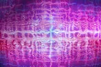 Distorted binary code on a purple background