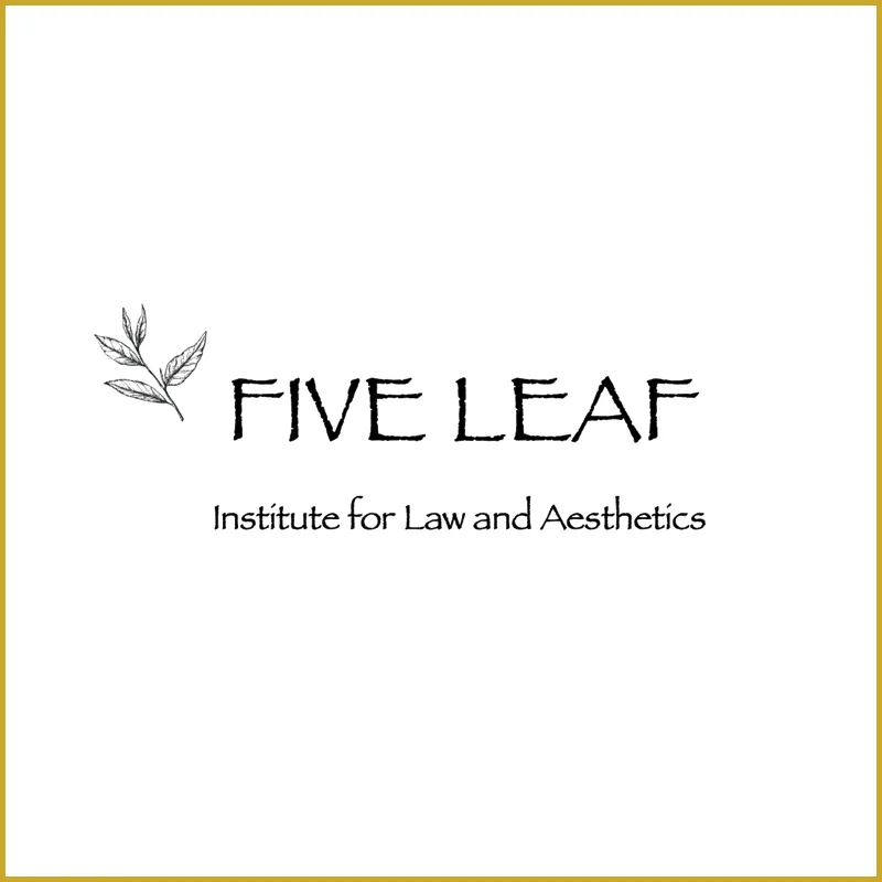 FIVE LEAF logo. A drawing of a branch with five leaves.