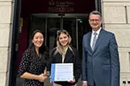 Pictured from left to right: Dr Kei Enomoto (Partner, Hoffmann Eitle), Alexandra Melissinou (LLM student 2024-5), Professor Duncan Matthews (Director of Research, Centre for Commercial Law Studies)