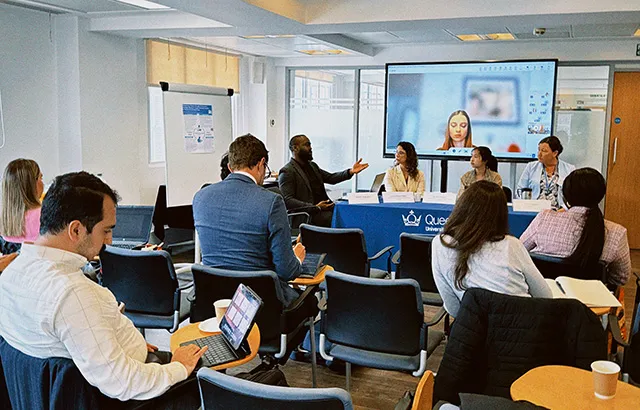 A panel at the PhD Conference 2026 in front of an audience.