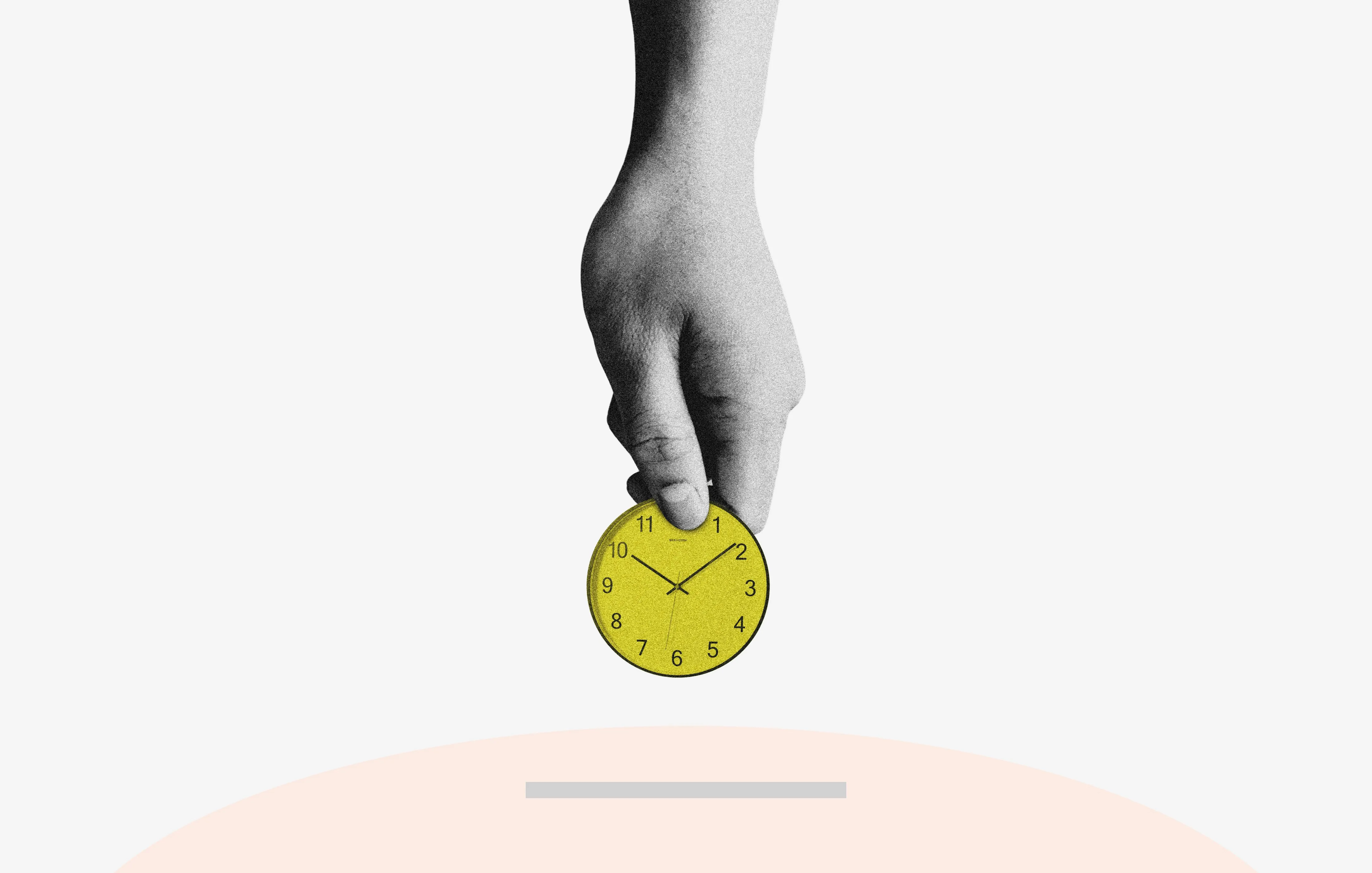 Hand dropping a clock into a piggy bank