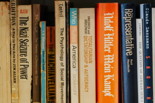 book titles on a shelf