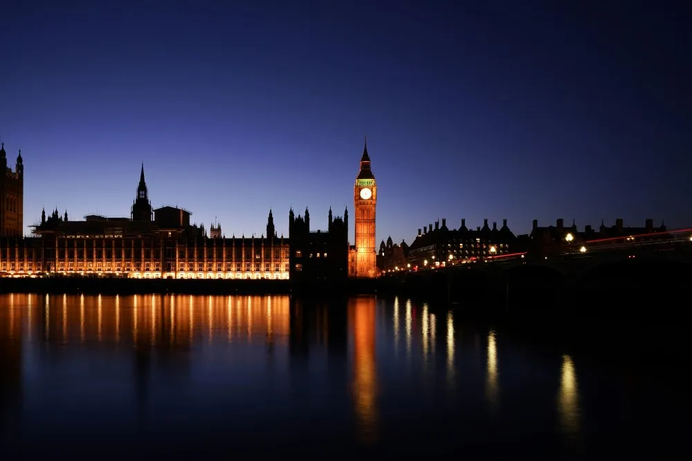 UK Parliament and Big Ben in the evening