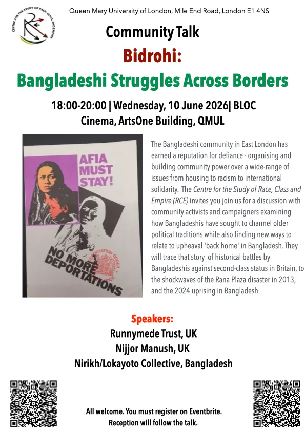 Public Event: Bidrohi: Bangladeshi Struggles Across Borders,10 June 2026