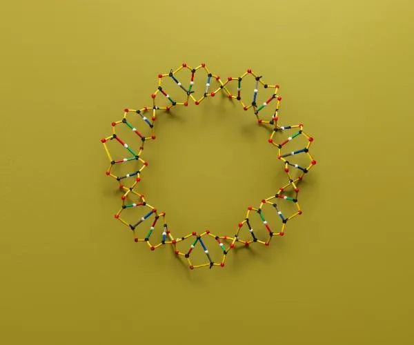 Decorative image of molecules linked together