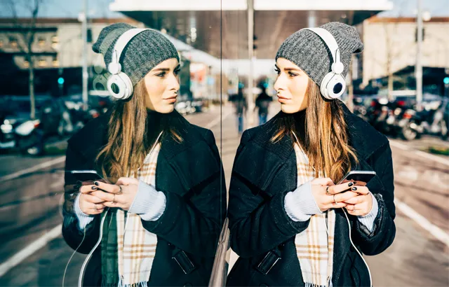 Reflection of woman