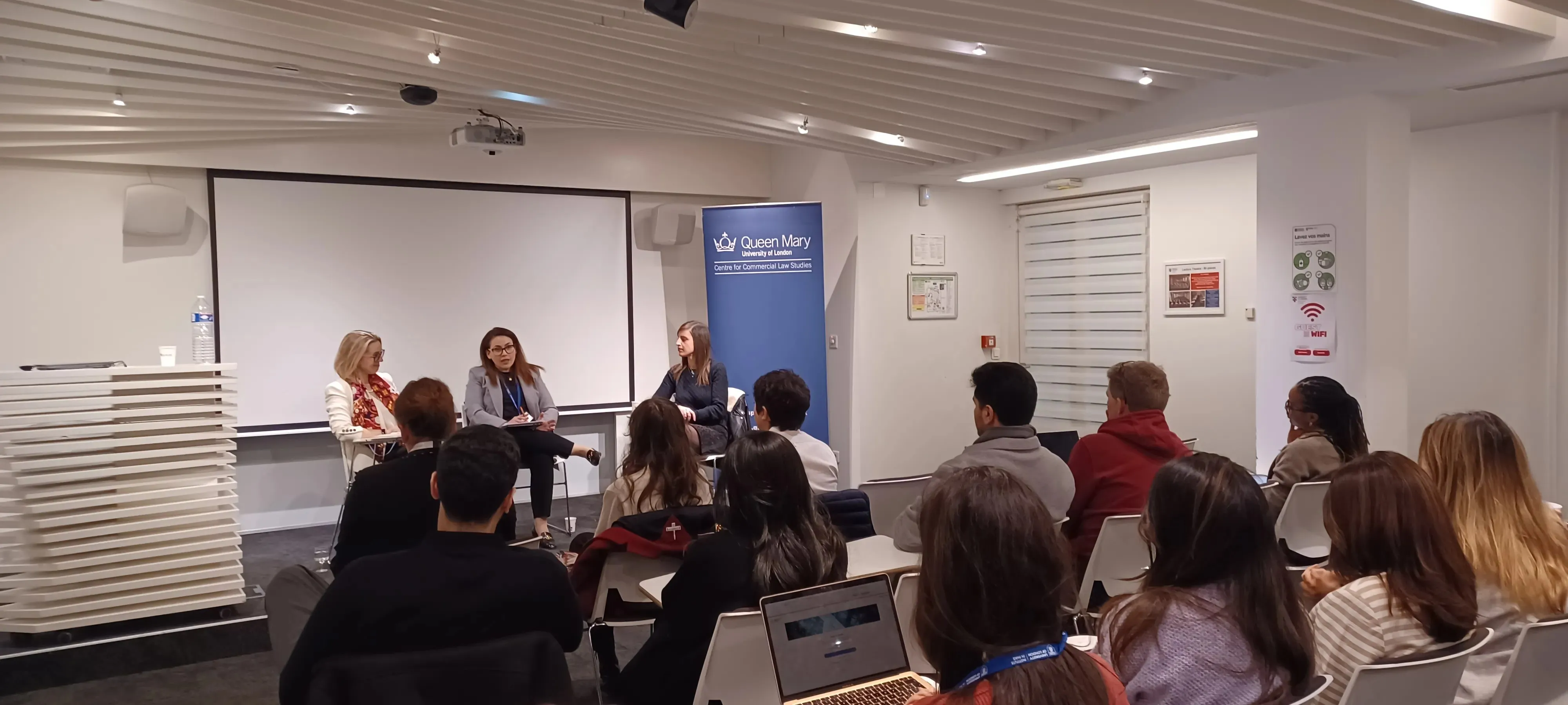 Classroom with speaker and students