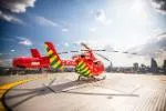 London Air Ambulance on the helipad of The Royal London Hospital