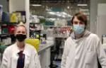 Dr Corinna Pade and Mr Joseph Gibbons in the McKnight lab