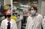 Dr Corinna Pade and Mr Joseph Gibbons in the McKnight lab