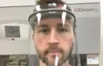 John Connelly wearing a 3D-printed visor