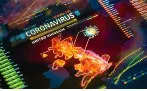 Leaflet showing map of UK with coronavirus hotspots