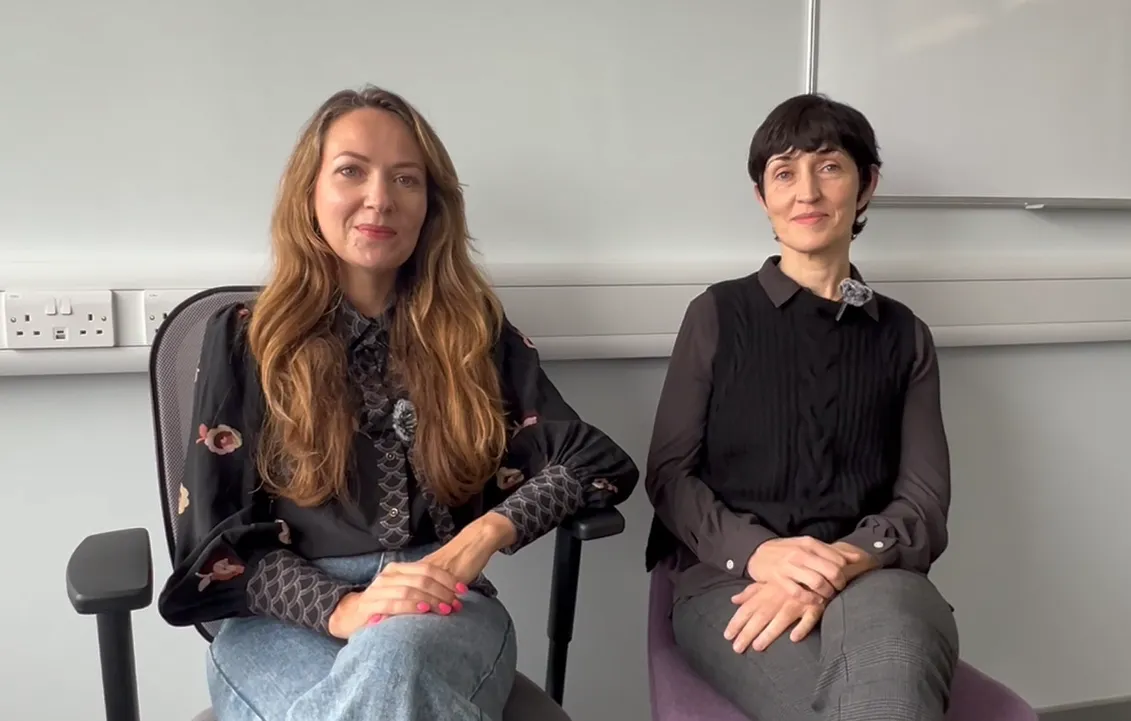 Dr Katja Ivanova and Dr Anna Xambo sitting down for interview