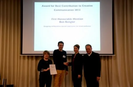 PhD student Ben Bengler receives award at 9th ACM Conference on Creativity and Cognition 2013
