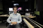 Andrew in the music studio