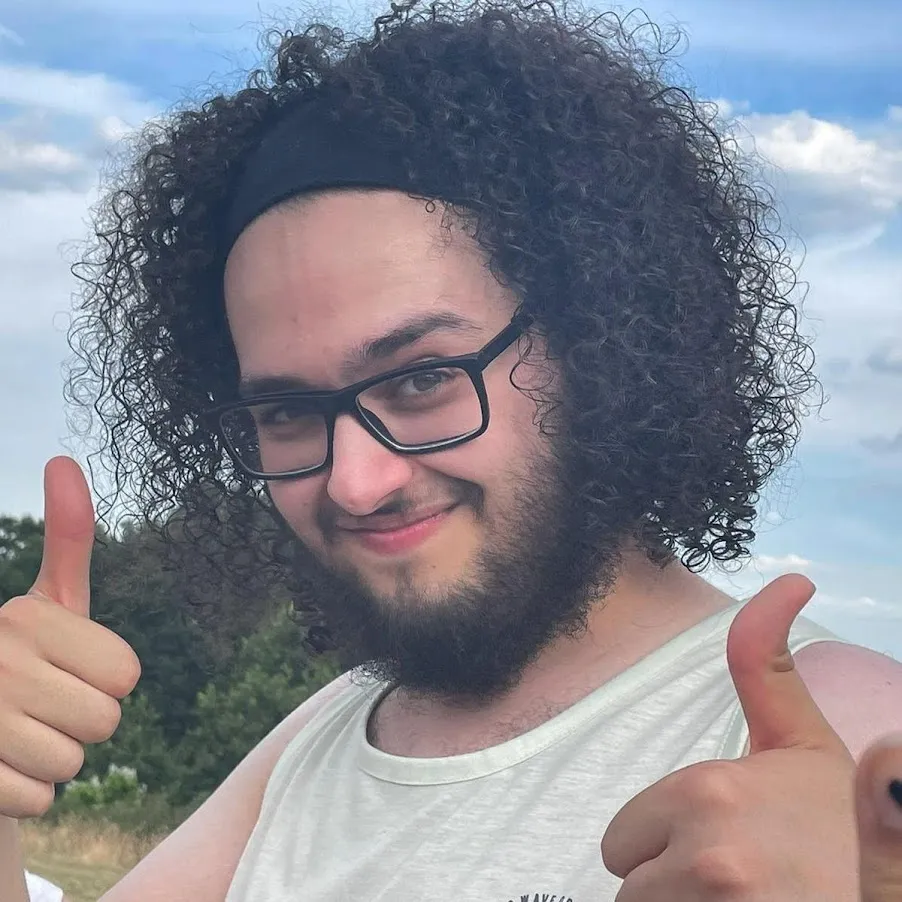 Anwar with his thumbs up