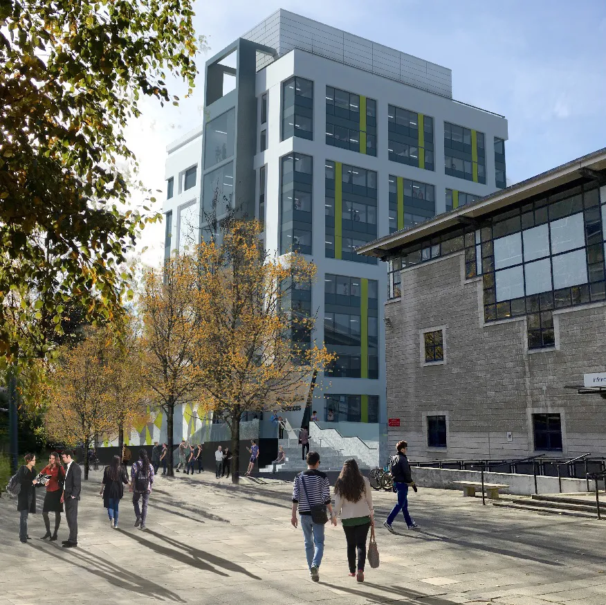 The new building shown from Godward Square