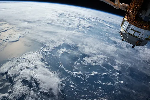 ISS above the earth
