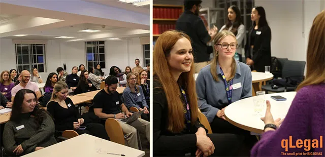 Attendees of qLegal 2024-25 Externships Programme Kick-Off listening to a presentation.
