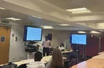 A qLegal student giving a workshop on Protecting Your Intellectual Property When Working with Others