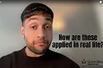 qLegal student speaking to camera in a video.