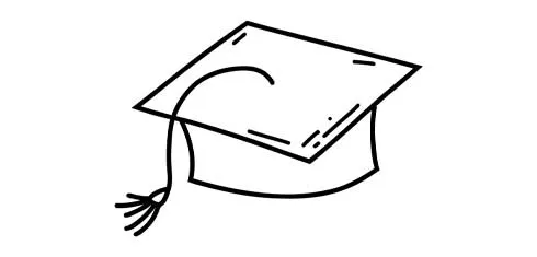 An illustration of a mortarboard