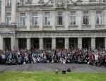 Educon attendees in front of the Queen's Building
