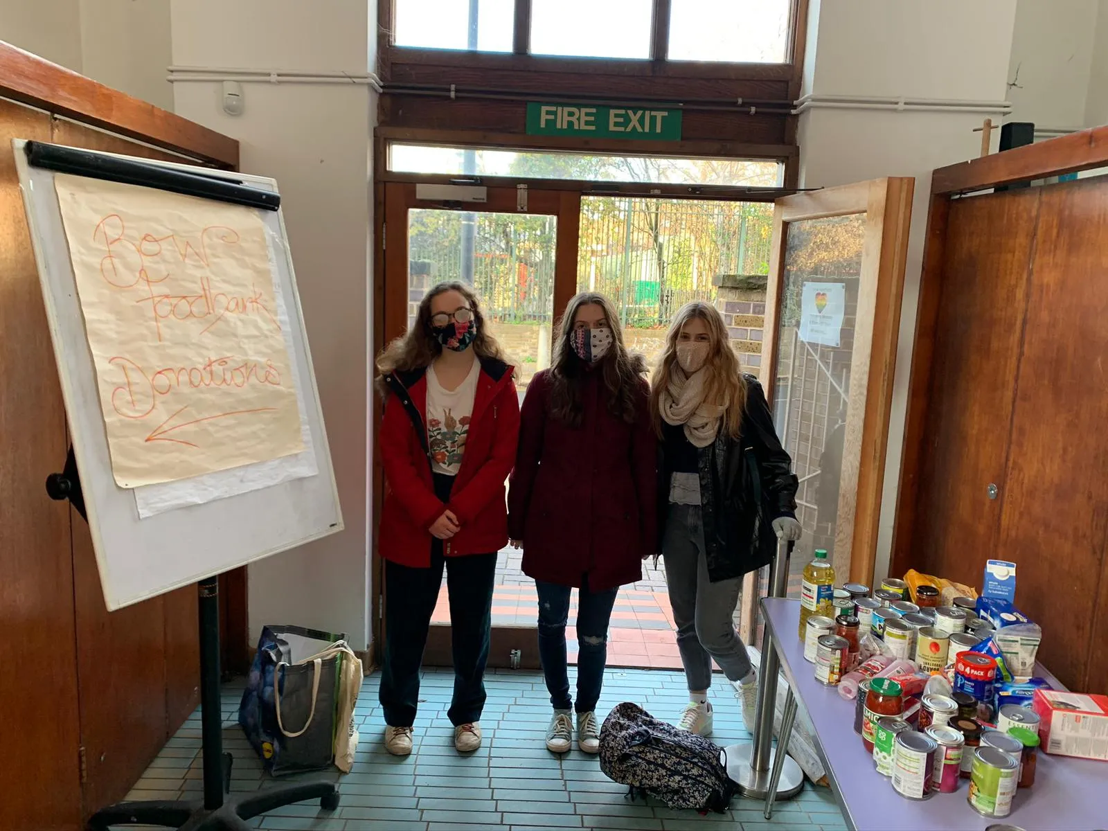 Students at Bow Foodbank