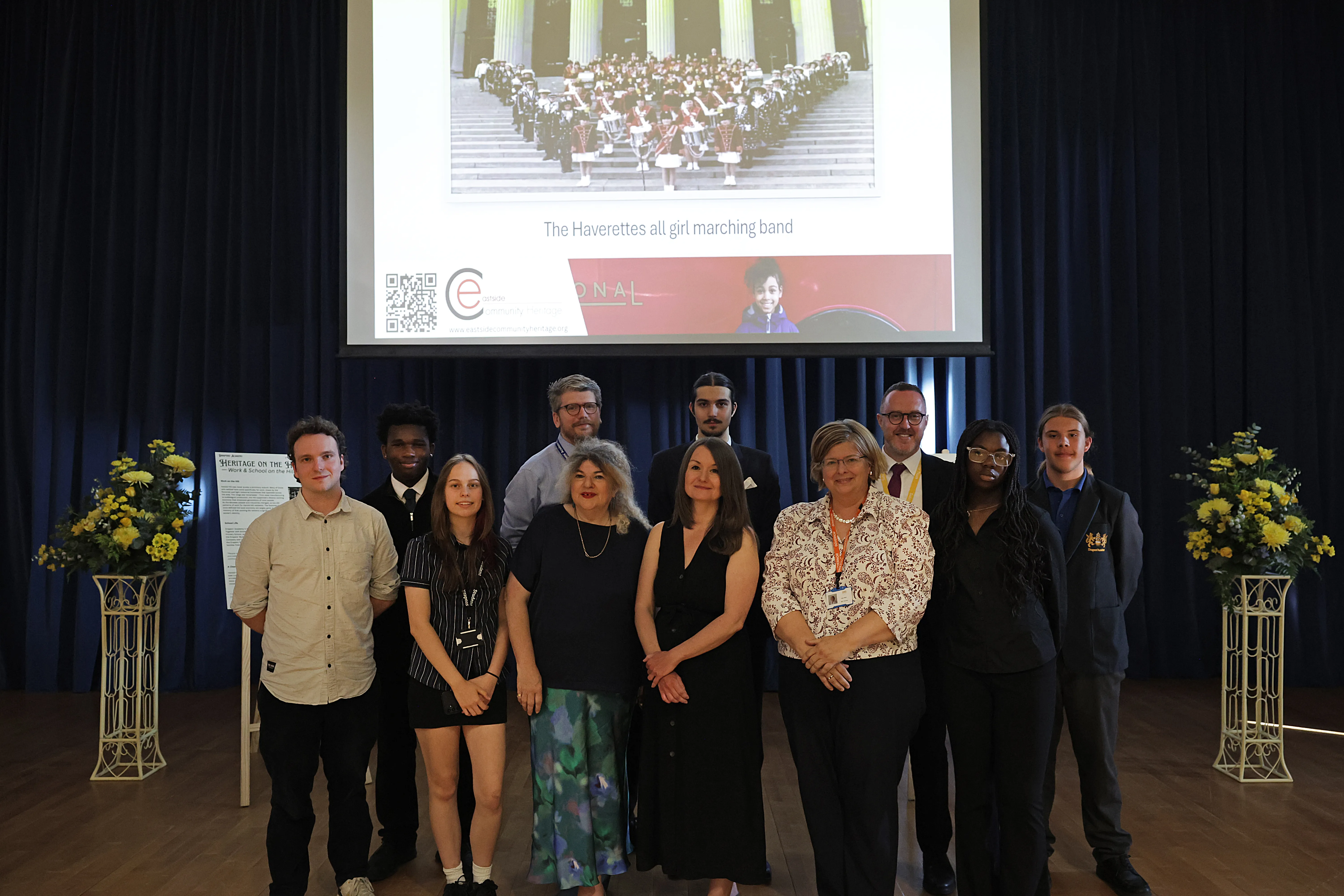 The team involved in the Heritage on the Hill project pose for a group photo