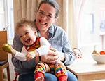 Laura Jørgensen and baby Magnus who took part in the clinical trial