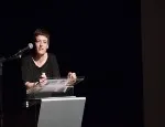 Catherine Silverstone delivering a lecture © People’s Palace Projects